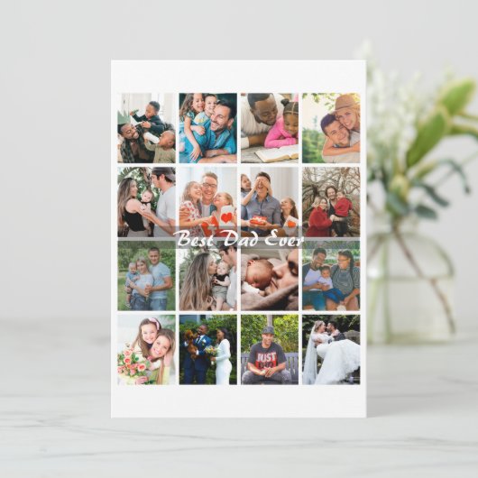 Bester Vater überhaupt 16 Foto-Collage Personalisi (Stehend Vorderseite)