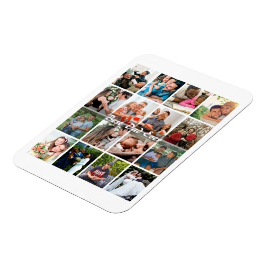 Bester Vater überhaupt 16 Foto-Collage Personalisi Magnet (Linke Seite)