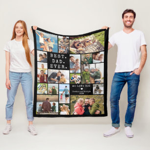 Bester Vater überhaupt 19 Foto-Collage-Erinnerung Fleecedecke