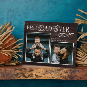 Bester Vater überhaupt 2 Fotos Vatertag Rustikales Fotoplatte