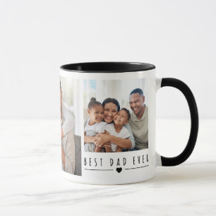 Bester Vater überhaupt 3 Familienfoto-Collage Tasse