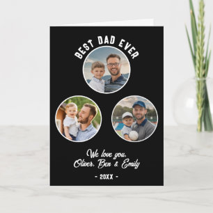 Bester Vater überhaupt 3 Fotos Vater-Tag Feiertagskarte