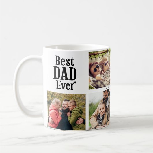 Bester Vater überhaupt 6 Foto-Collage Modern Kaffeetasse (Links)