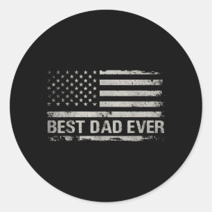 Bester Vater überhaupt Amerikanische Flagge für Mä Runder Aufkleber