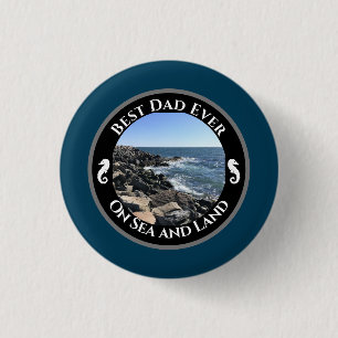 Bester Vater überhaupt Blauer Atlantischer Ozean f Button