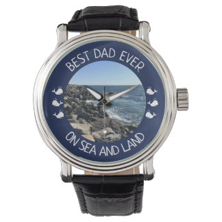 Bester Vater überhaupt Blaues Ozean-Foto Armbanduhr