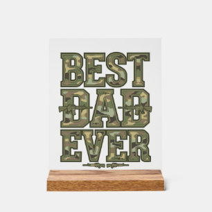 Bester Vater überhaupt Camo Vintage Gravur Design_ Acrylschild