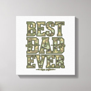 Bester Vater überhaupt Camo Vintage Gravur Design_ Leinwanddruck