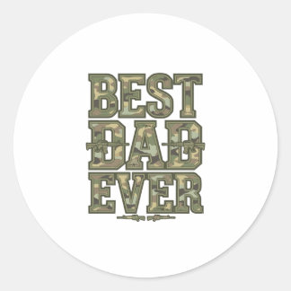 Bester Vater überhaupt Camo Vintage Gravur Design_ Runder Aufkleber