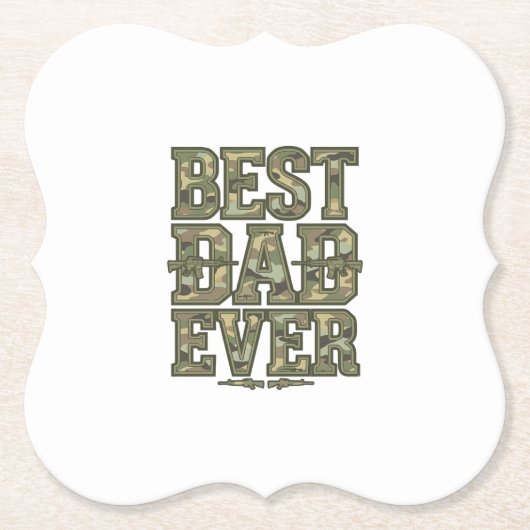 Bester Vater überhaupt Camouflage Vintage Gravur D Untersetzer (Vorderseite)