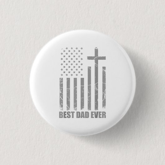 Bester Vater überhaupt Christlicher patriotischer Button (Vorderseite)