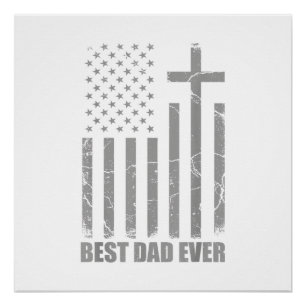 Bester Vater überhaupt Christlicher patriotischer Poster