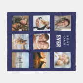 Bester Vater überhaupt Foto-Collage navyblauer Vat Fleecedecke (Vorderseite (Horizontal))