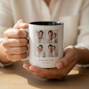 Bester Vater überhaupt Foto   Personalisierter Vat Zweifarbige Tasse
