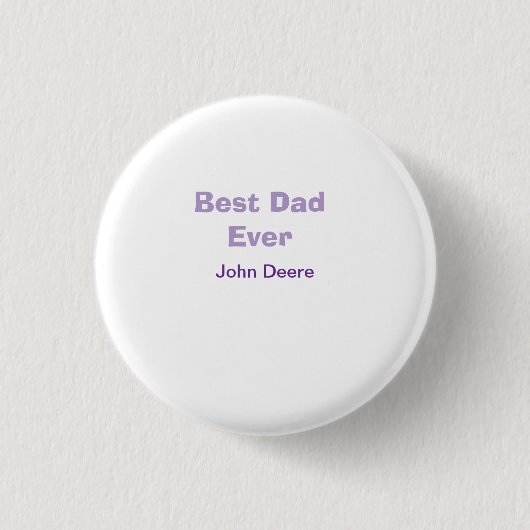 Bester Vater überhaupt Frohen Vatertag Name LilaEi Button (Vorderseite)