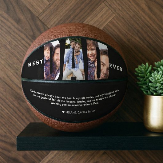 Bester Vater überhaupt Geschenk mit Fotocollage zu Basketball
