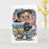 Bester Vater überhaupt Graffiti Karte (Gelbe Blume)