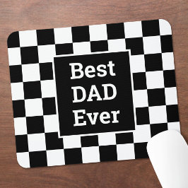 Bester Vater überhaupt Karomuster in Schwarz und W Mousepad