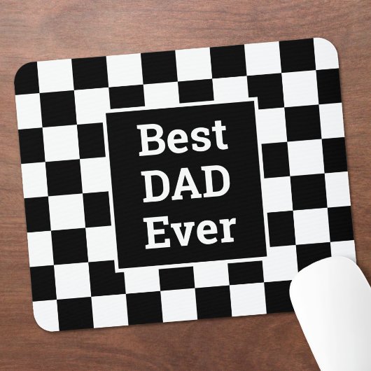 Bester Vater überhaupt Karomuster in Schwarz und W Mousepad
