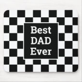 Bester Vater überhaupt Karomuster in Schwarz und W Mousepad (Vorne)
