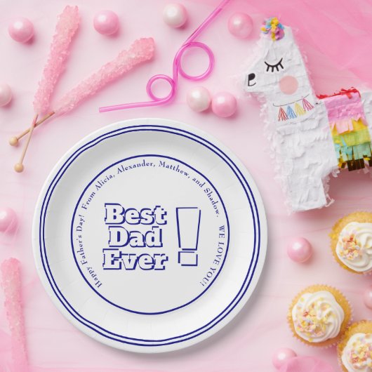 "Bester Vater überhaupt! "Kundenspezifische mutige Pappteller (Party)