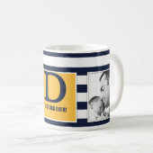 Bester Vater überhaupt! Mit dem Foto und Monogramm Kaffeetasse (VorderseiteRechts)