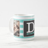 Bester Vater überhaupt! Mit dem Foto und Monogramm Kaffeetasse (Vorderseite Links)