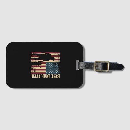 Bester Vater überhaupt mit uns Amerikanische Flagg Gepäckanhänger (Vorderseite (Horizontal))