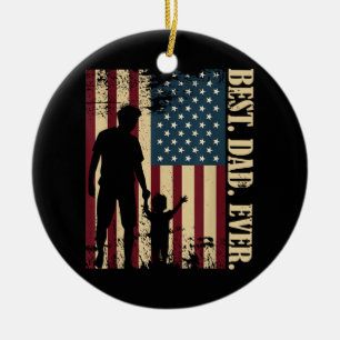 Bester Vater überhaupt mit uns Amerikanische Flagg Keramik Ornament