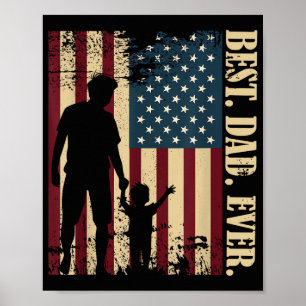 Bester Vater überhaupt mit uns Amerikanische Flagg Poster