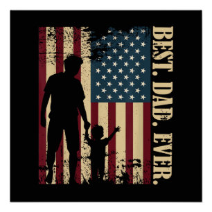 Bester Vater überhaupt mit uns Amerikanische Flagg Poster