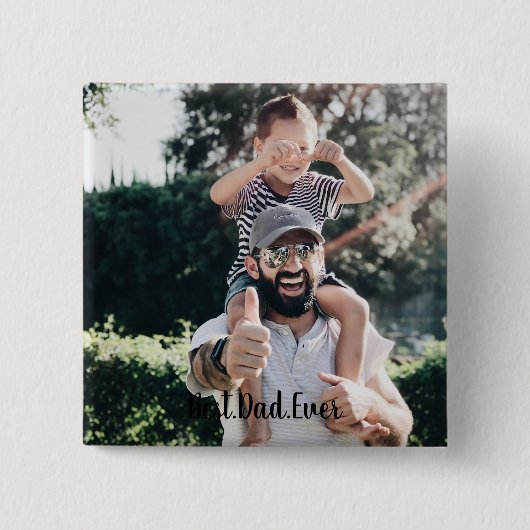Bester Vater überhaupt moderne Fotocollage Button (Vorderseite)