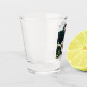 Bester Vater überhaupt moderne Fotocollage Schnapsglas (Links)