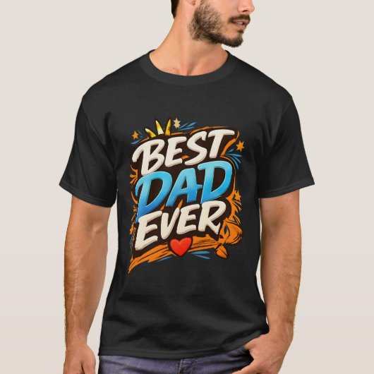 Bester Vater überhaupt, moderne Graffiti-Typografi T-Shirt (Vorderseite)
