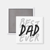 Bester Vater überhaupt Moderne schwarze und graue  Magnet (Vorderseite/Rückseite)