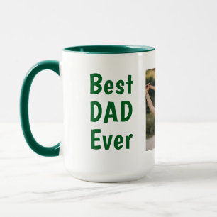 Bester Vater überhaupt modernes Foto grün Vatertag Tasse