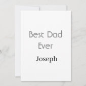 Bester Vater überhaupt Name einfach minimaler Vate Einladung (Rückseite)