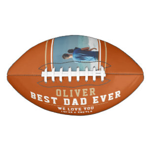 Bester Vater überhaupt Orange Vater Kind Foto Football