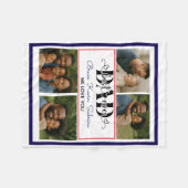 Bester Vater überhaupt personalisierte Fotocollage Fleecedecke (Vorderseite (Horizontal))