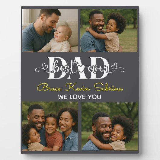 Bester Vater überhaupt personalisierte Fotocollage Fotoplatte (Vorderseite)