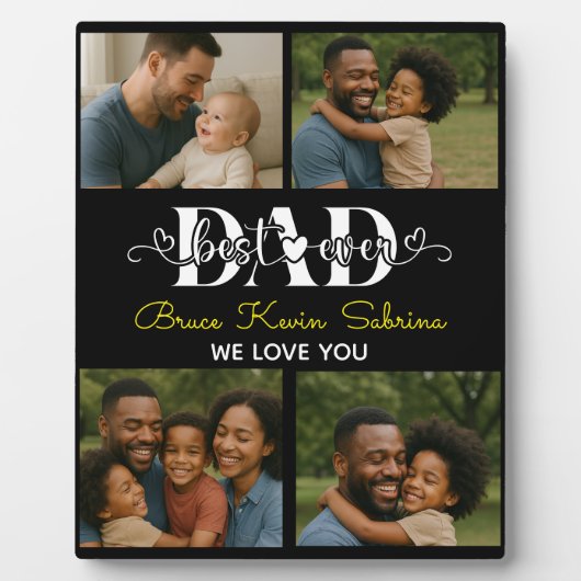 Bester Vater überhaupt Personalisierte Fotocollage Fotoplatte (Vorderseite)
