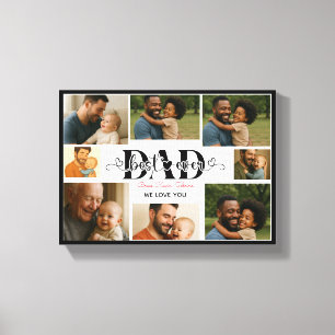 Bester Vater überhaupt personalisierte Fotocollage Leinwanddruck