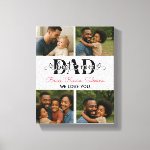 Bester Vater überhaupt Personalisierte Fotocollage Leinwanddruck