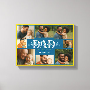 Bester Vater überhaupt personalisierte Fotocollage Leinwanddruck