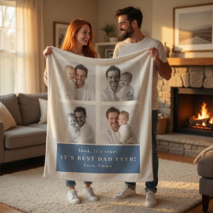 Bester Vater überhaupt personalisierte Fotodecke Fleecedecke