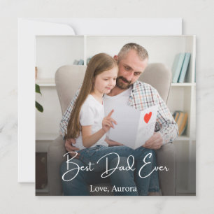 Bester Vater überhaupt personalisiertes Foto Feiertagskarte