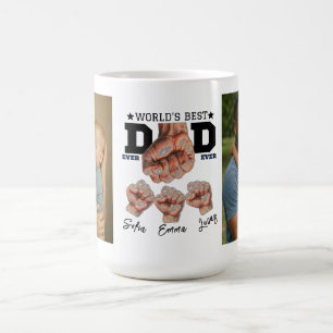 Bester Vater überhaupt Personalisiertes Fotokollag Kaffeetasse