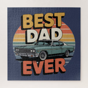 Bester Vater überhaupt Retro Vintage Türkis Muscle Puzzle