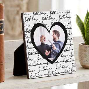 Bester Vater überhaupt Schrift Schwarz Weiß Foto Fotoplatte