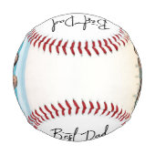 Bester Vater überhaupt Schriftzug 2x Foto Baseball (Rückseite)